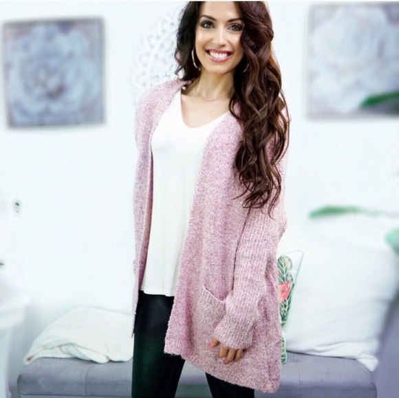 Pink Oversized Cardigan Sweater - Picture 8 of 10